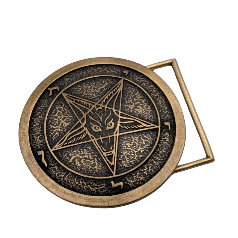 Sigil of Baphomet Pentagram custom belt buckle Gothic accessories heavy metal gift satanic gifts image 5