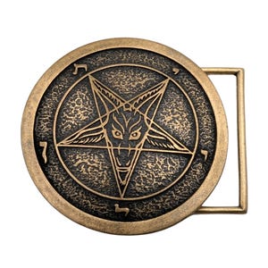 Sigil of Baphomet Pentagram custom belt buckle Gothic accessories heavy metal gift satanic gifts image 4