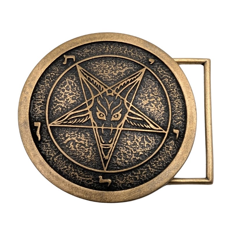 Sigil of Baphomet Pentagram custom belt buckle Gothic accessories heavy metal gift satanic gifts image 4