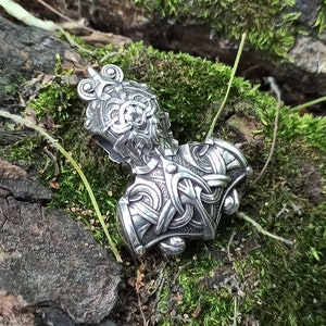 Mjolnir Necklace | silver Thors hammer pendant | Norse Viking jewelry for men