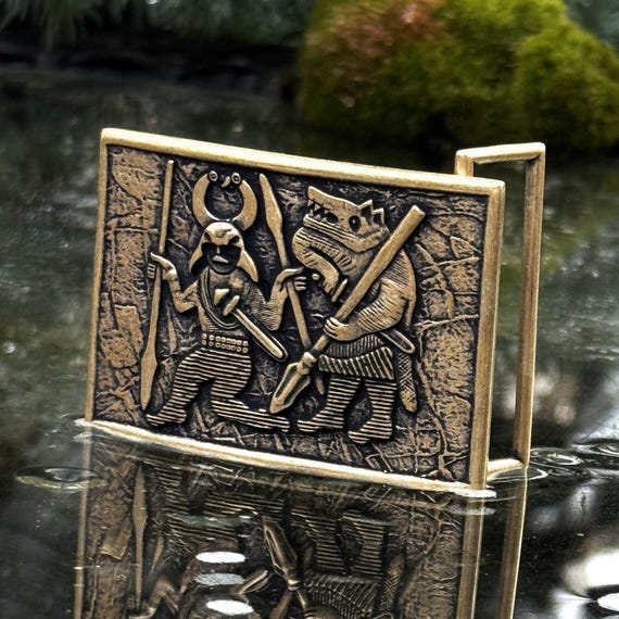 Viking berserker mens belt buckle Norse pagan gift Viking gifts for men