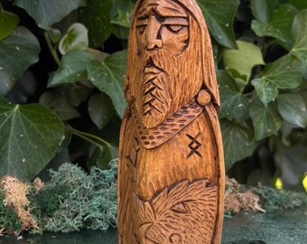FREYR wooden sculpture Norse pagan home decor Yule gifts Viking gifts
