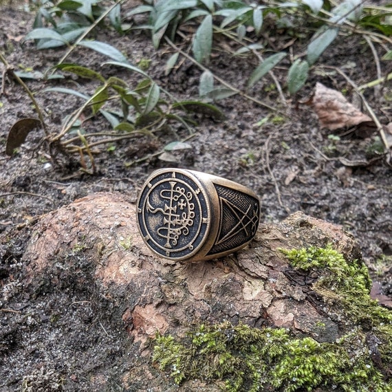 Asmodeus sigil demon ring occult Satanic jewelry