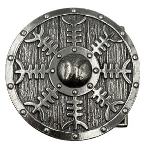 Viking shield custom belt buckle for men | Norse Buckles | Mens gifts Silver plated bronze