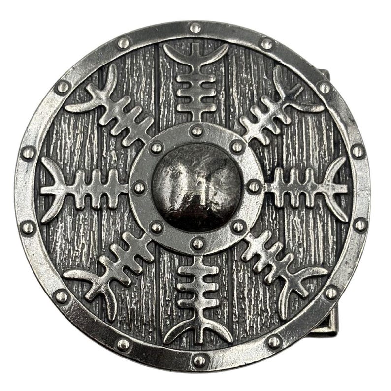 Viking shield custom belt buckle for men | Norse Buckles | Mens gifts Silver plated bronze