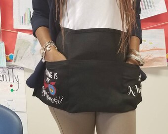 Customized Teaching is my superpower Teacher Waist Apron with pockets