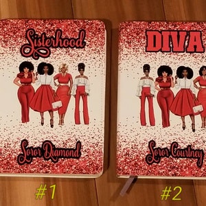 Custom red and white Sisterhood Journal