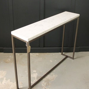 Console table radiator cover bronze powder coated mild steel frame and quartz worktop