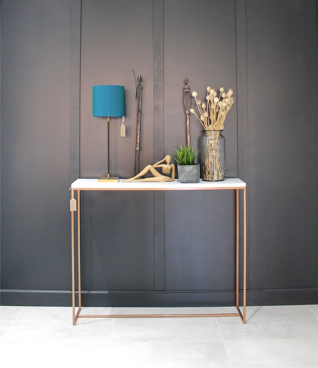 Mild Steel Framed Console Table Radiator Cover With Stone Etsy UK