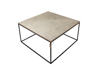 Mild Steel framed coffee table with laminate worktop