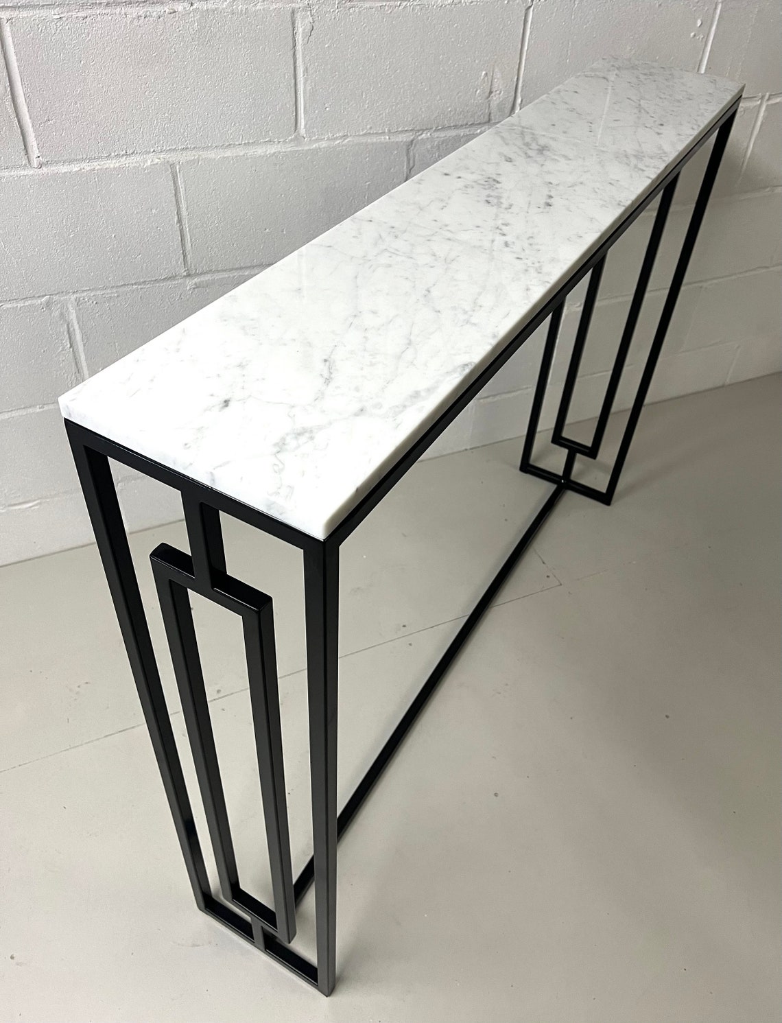 Marble Radiator Table Marble Console Table Radiator Cover With Art-deco Pattern on the Sides ...