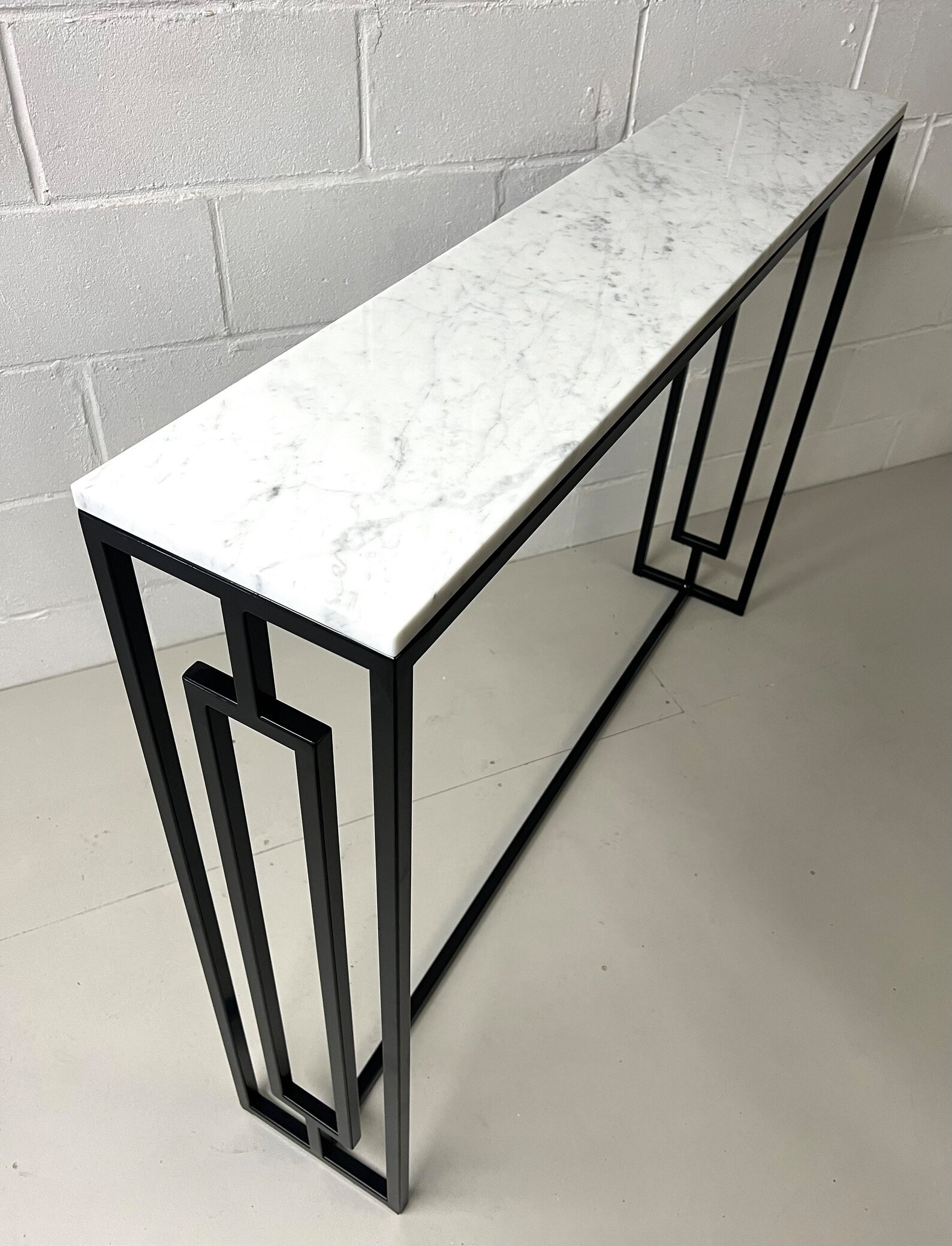 Marble Console Table Radiator Cover With Art-deco Pattern on the Sides ...