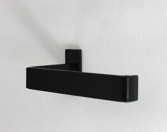 Black steel toilet roll holder Handmade