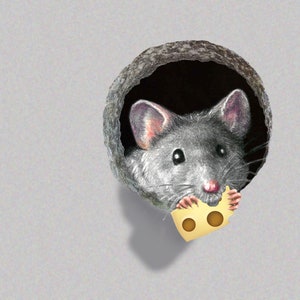 Realistic 3D Mouse Wall Sticker - Etsy