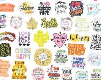 200 Stickers Pack Motivational Quote Waterproof Vinyl Positive Affirmation Decals for Laptops, Hydroflask, Phones, Inspiring Gifts for Women