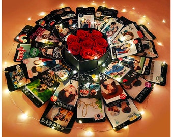 Photo Gift Explosion Box, Valentine's Day Surprise Gift, Anniversary Photo  Album With LED Lights, Couple Exploding Box 