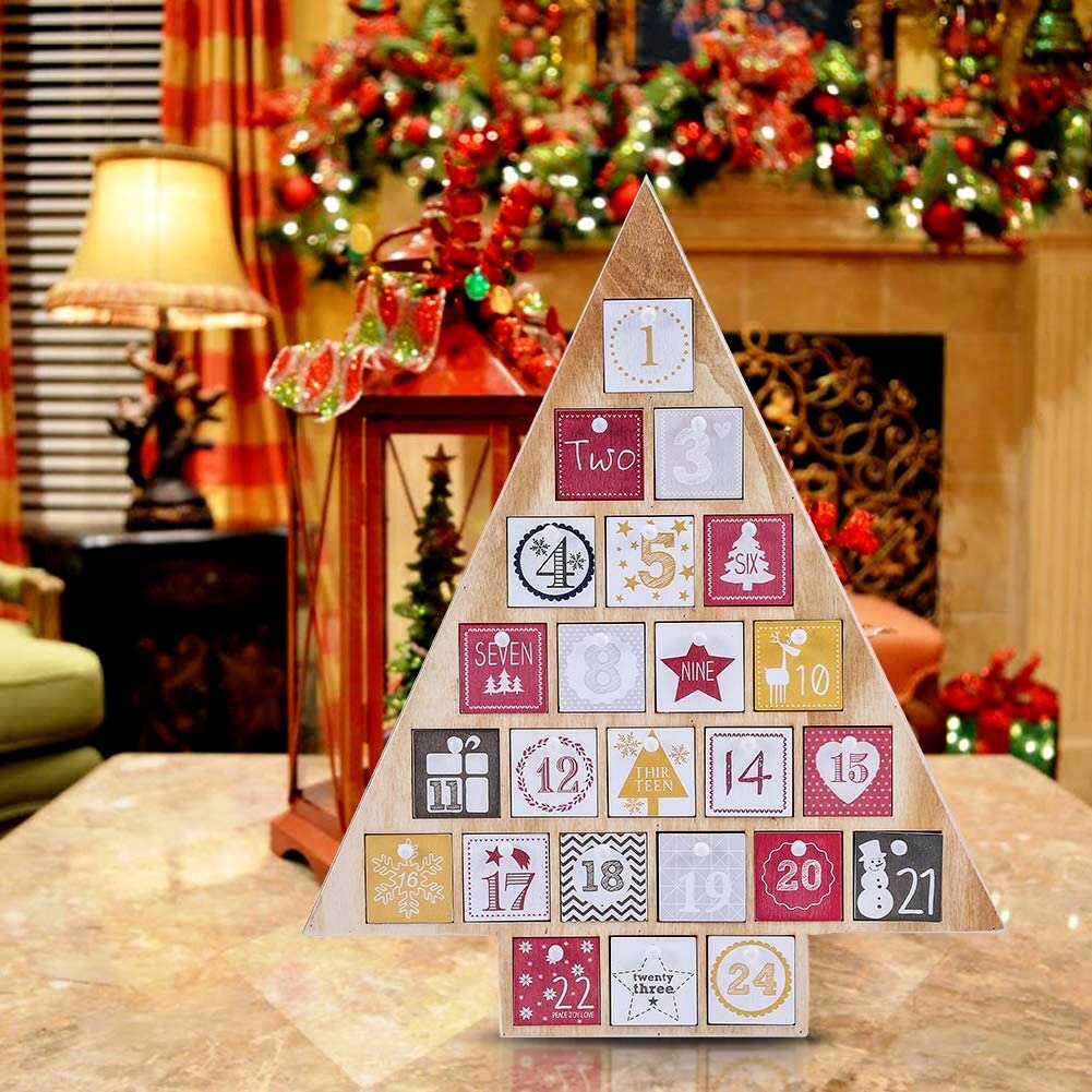 2022 Christmas Countdown Wooden Grinch Advent Calendar 24 Days Number 