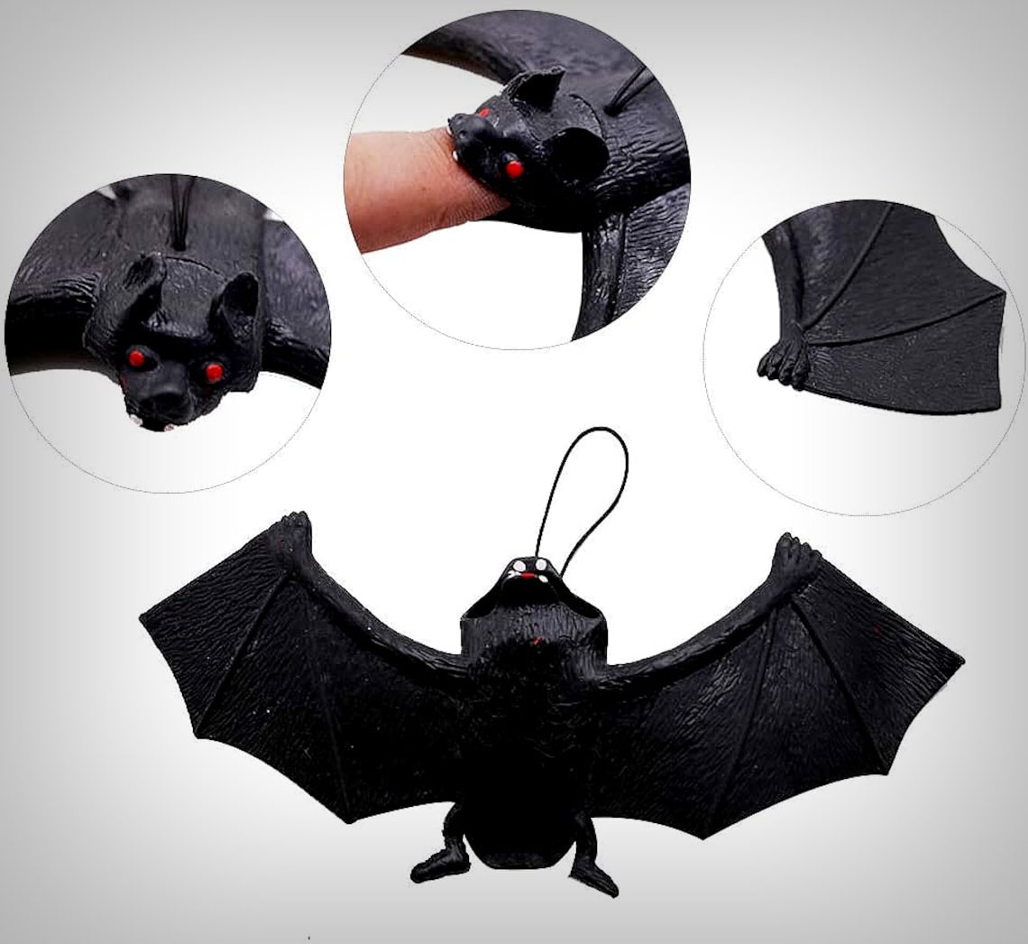 Halloween Bats 12PCS Rubber Hanging Vampire Bats for Etsy