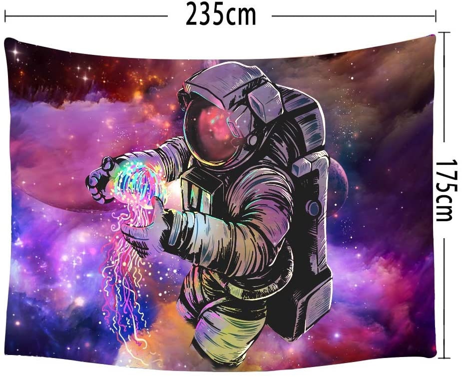 Astronaut Tapestry, Galaxy Tapestry Space Tapestry Funny Tapestry for  Bedroom Decor ，L v ng Room Or Dorm Wall A Hang ng Tapestry (Aerol  te&Astronaut, 59 n*51 n) 