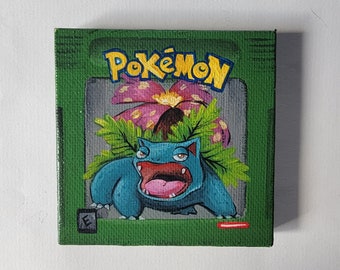 Arte ispirata ai videogiochi, mini pittura 3x3, opere d'arte di videogiochi degli anni '80, idee regalo per mariti, regali per fidanzati, pittura per game boy,