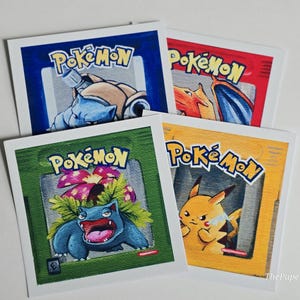 Videogame Character Art Prints, 4x4 art print, mini artwork, set of 4 prints, gifts for gamers,