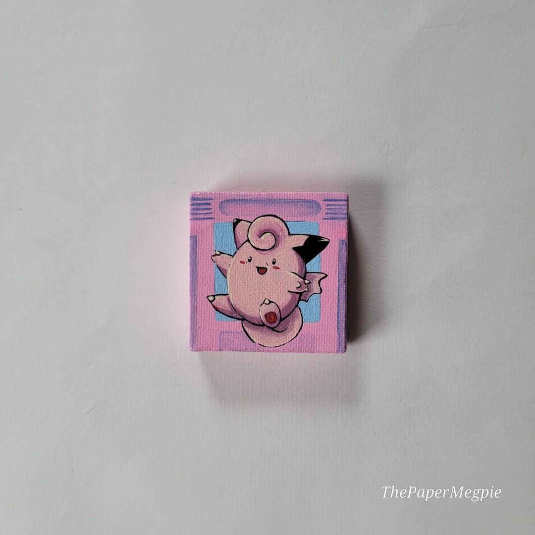 Pink Video-game Character, 2x2 Mini Painting, Videogame Inspired Art ...