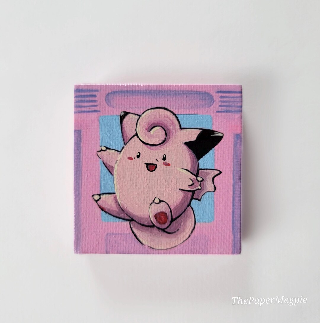 Pink Video-game Character, 2x2 Mini Painting, Videogame Inspired Art ...