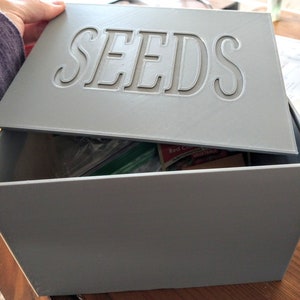 Seed Storage Box – Metal Seed Packet Organizer with Garden String