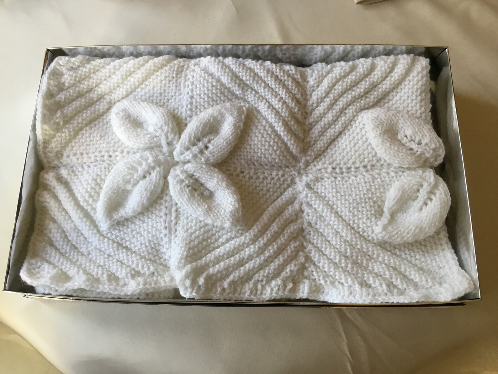 Hand knitted pram blanket/ cover. Etsy