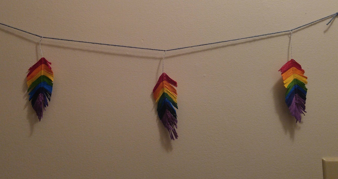 3 Part Embroidery Floss Made Feathers All Able to Be Connected Etsy