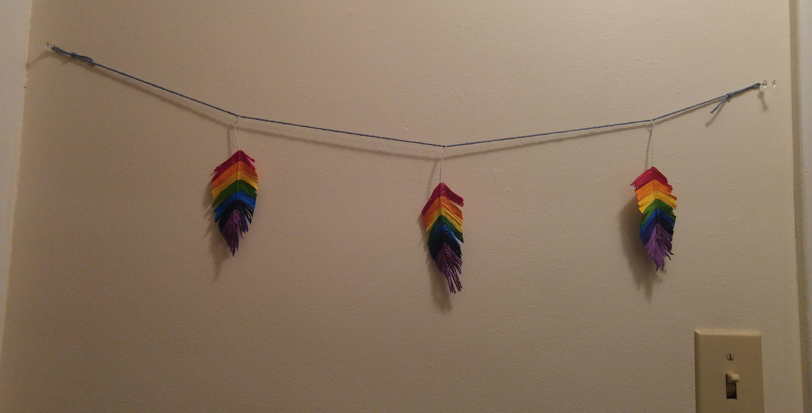 3 Part Embroidery Floss Made Feathers All Able to Be Connected Etsy