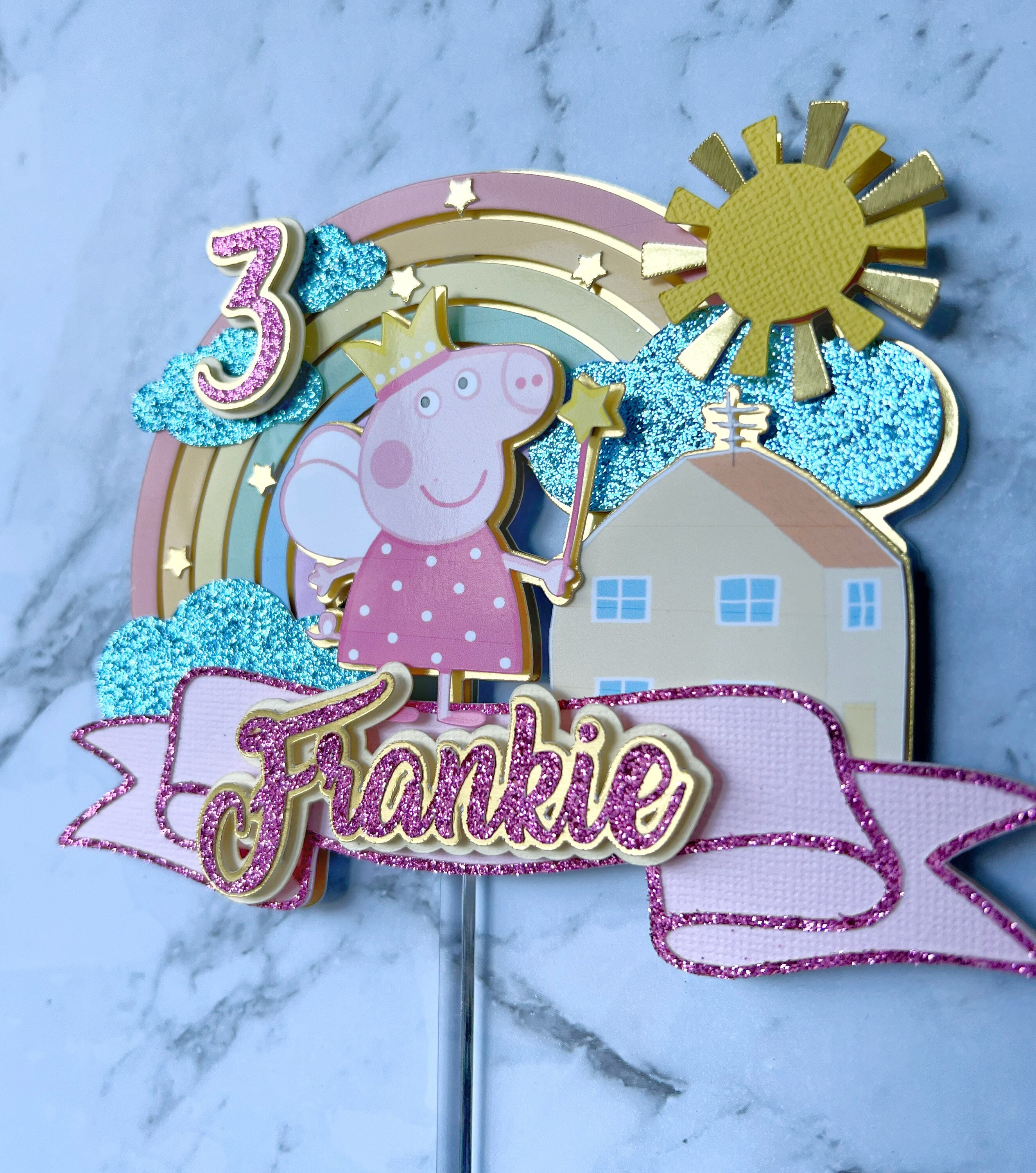 Peppa Pig Cake Topper Peppa Pig Birthday Decoration Peppa Etsy Australia