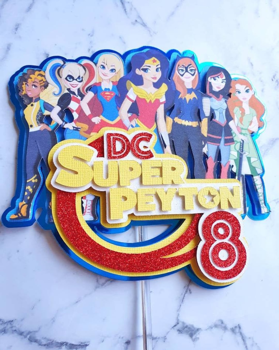 Superhero Girls Cake Topper, Cake Topper, Superhero Girls Birthday ...