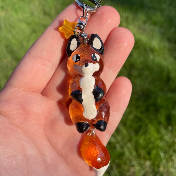 Fox Tail Keychain Etsy