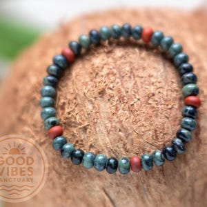 Kambaba Jasper and Red Jasper Bracelet • Grounding Unisex Jewelry image 5