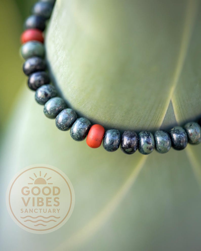 Kambaba Jasper and Red Jasper Bracelet • Grounding Unisex Jewelry image 8