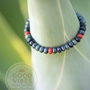 Kambaba Jasper and Red Jasper Bracelet • Grounding Unisex Jewelry image 1