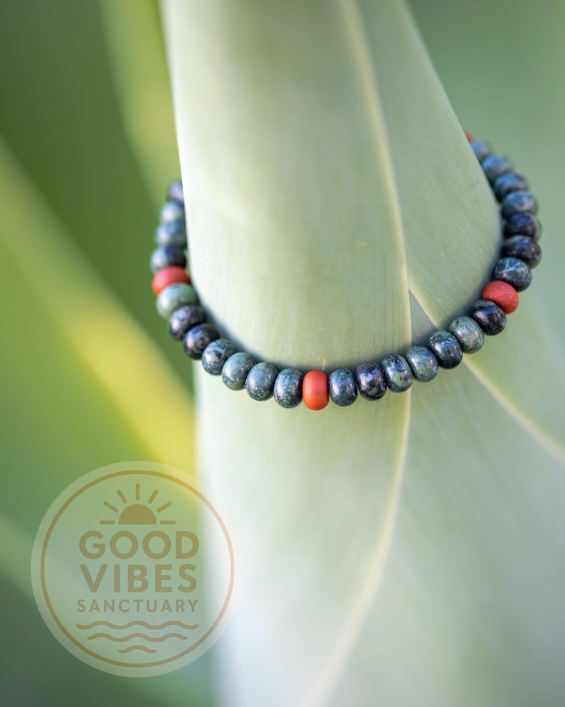 Kambaba Jasper and Red Jasper Bracelet • Grounding Unisex Jewelry image 1