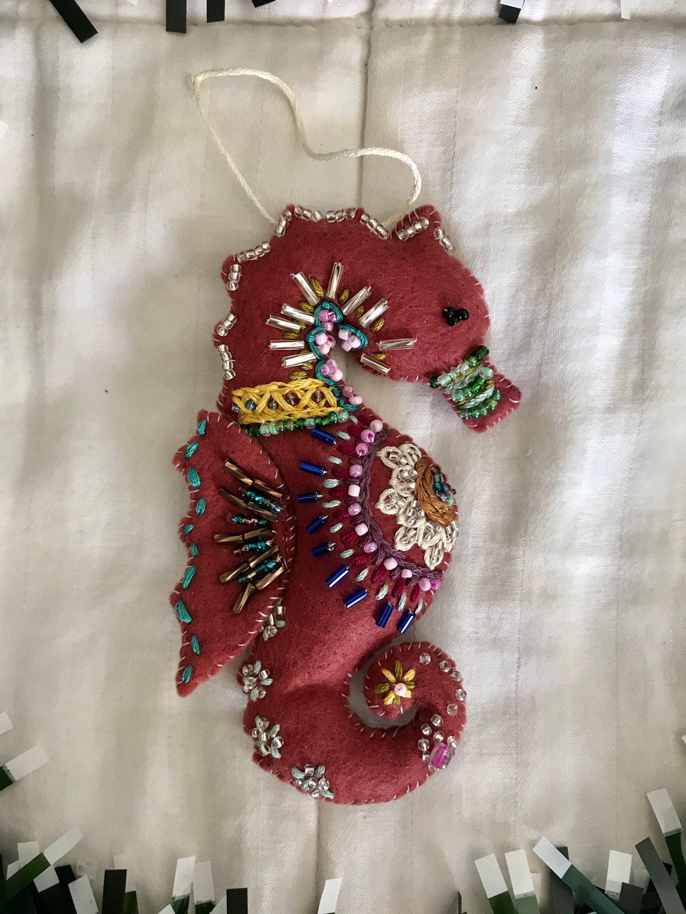 Felt sea creature beaded embroidered Christmas ornaments Etsy