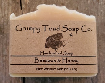 Beeswax & Honey Soap, Handcrafted Soap, Vegetarian Soap, Handmade Rustic Soap