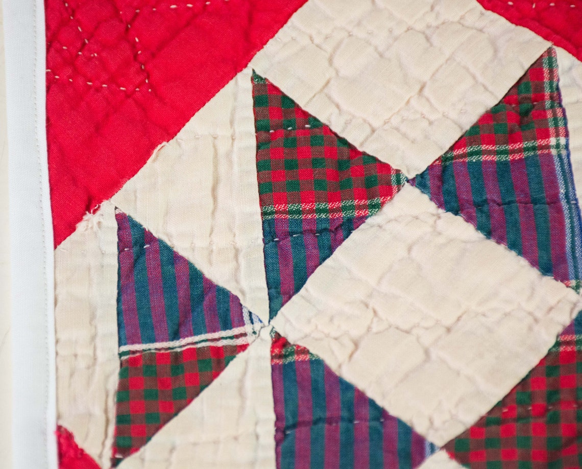 Antique Quilt Table Topper or Doll Quilt 16.5 Square Etsy