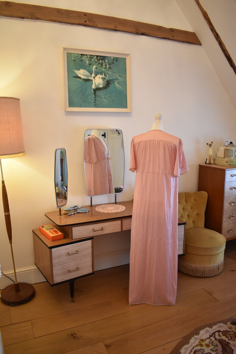 Vintage 1960s 1970s Slip UK Size Medium Nylon Negligee with 38 Chest Martin Emprex Lingerie in Pink
