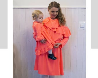 mommy and me coral dresses