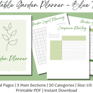 Printable Garden Planner- Green tones