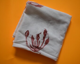 Multi Use Linen Table Napkin Hand printed Tea Towel Housewarming gift