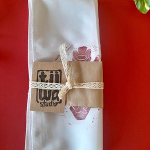 Tea Towel Long Hand Printed Hand Painted  Kitchen Towel Block Printed Tea Towel Flour Sack Tea Towel Long torchon imprimé à la main