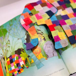 Elmer the ELEPHANT 3-D Art KIT | diy kid's craft | recycled cardboard child creative play | birthday favor homeschool Waldorf Montessori