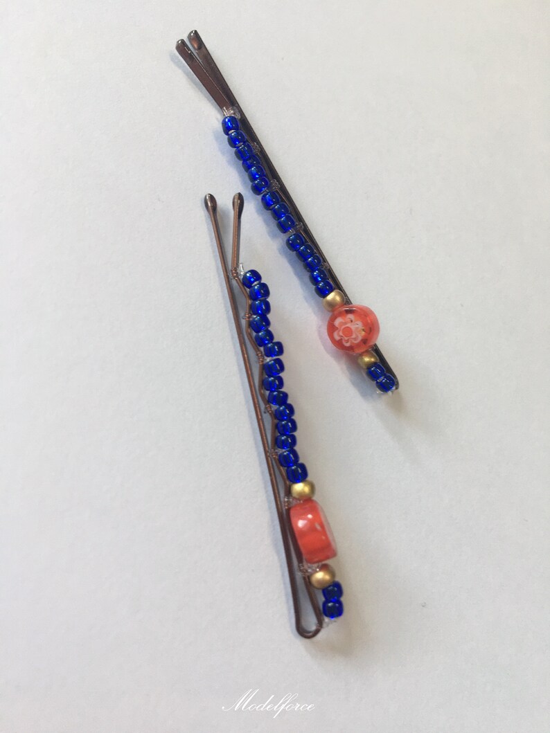 Flower beaded decorative bobby pins,