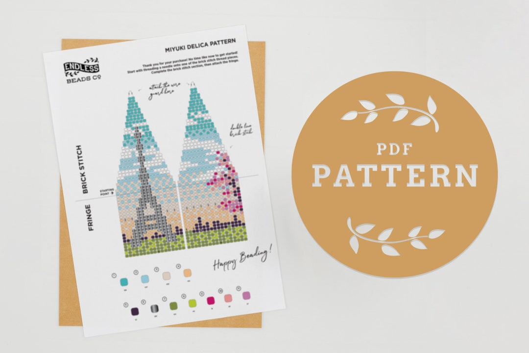 The Eiffel Tower Pattern | Bead Fringe Earrings Pattern | Paris Themed ...