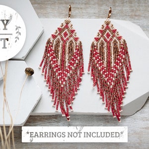The Tribal Wave Kit | Handwoven Bead Fringe Earrings KIT | Ethnic Pattern Earrings KIT